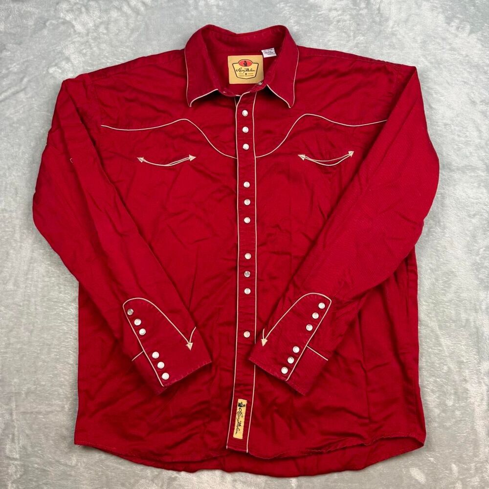 Unbranded Men's Red and Burgundy Shirt